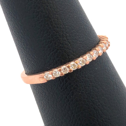 Designer 14K Rose Gold Diamond Stackable Infinity Eternity Anniversary Band Ring