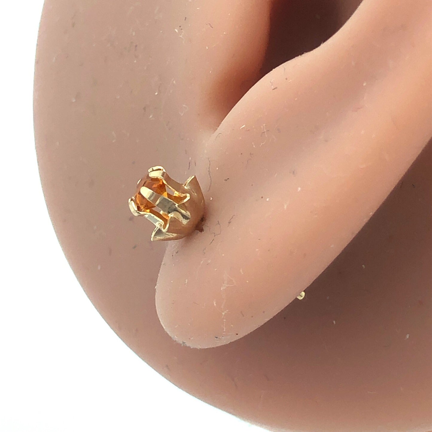 Designer 14K Yellow Gold Round Citrine Starter Stud Earrings