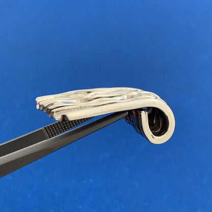 Designer 925 Sterling Silver Banner Ribbon Textured Modernist Pendant