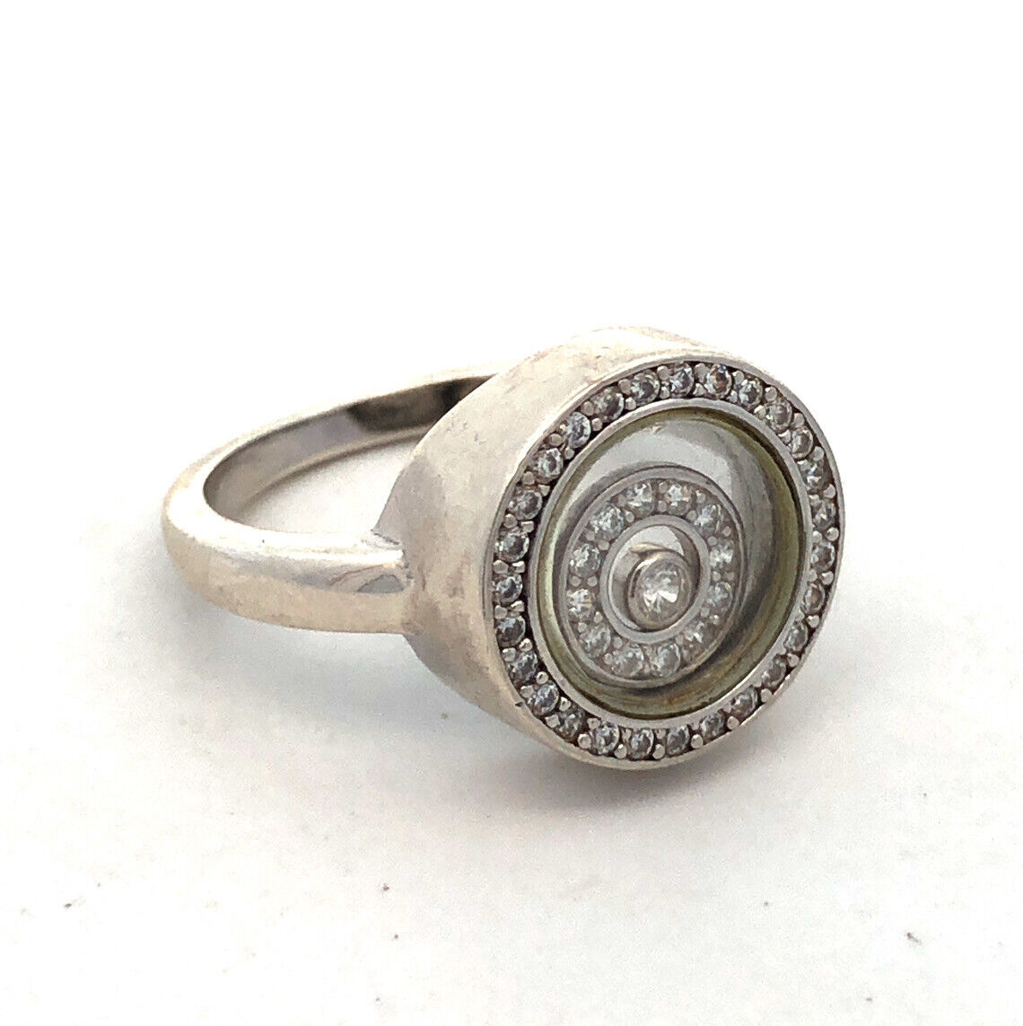 Designer STS 925 Sterling Silver Round Cubic Zirconia CZ Infinity Size 8 Ring