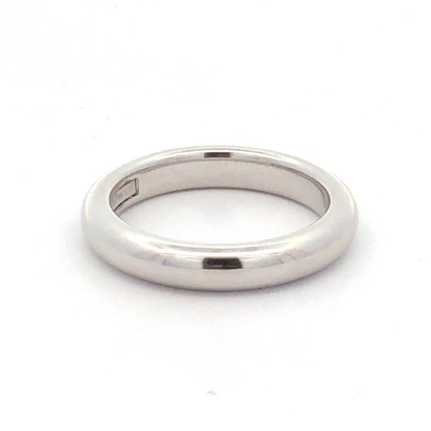 Milor Italy 14K White Gold Minimalist Polished Size 8 Wedding Band Ring