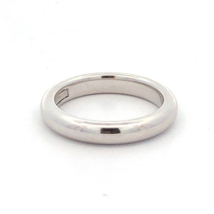 Milor Italy 14K White Gold Minimalist Polished Size 8 Wedding Band Ring
