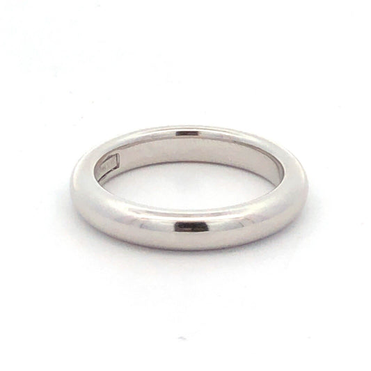 Milor Italy 14K White Gold Minimalist Polished Size 8 Wedding Band Ring