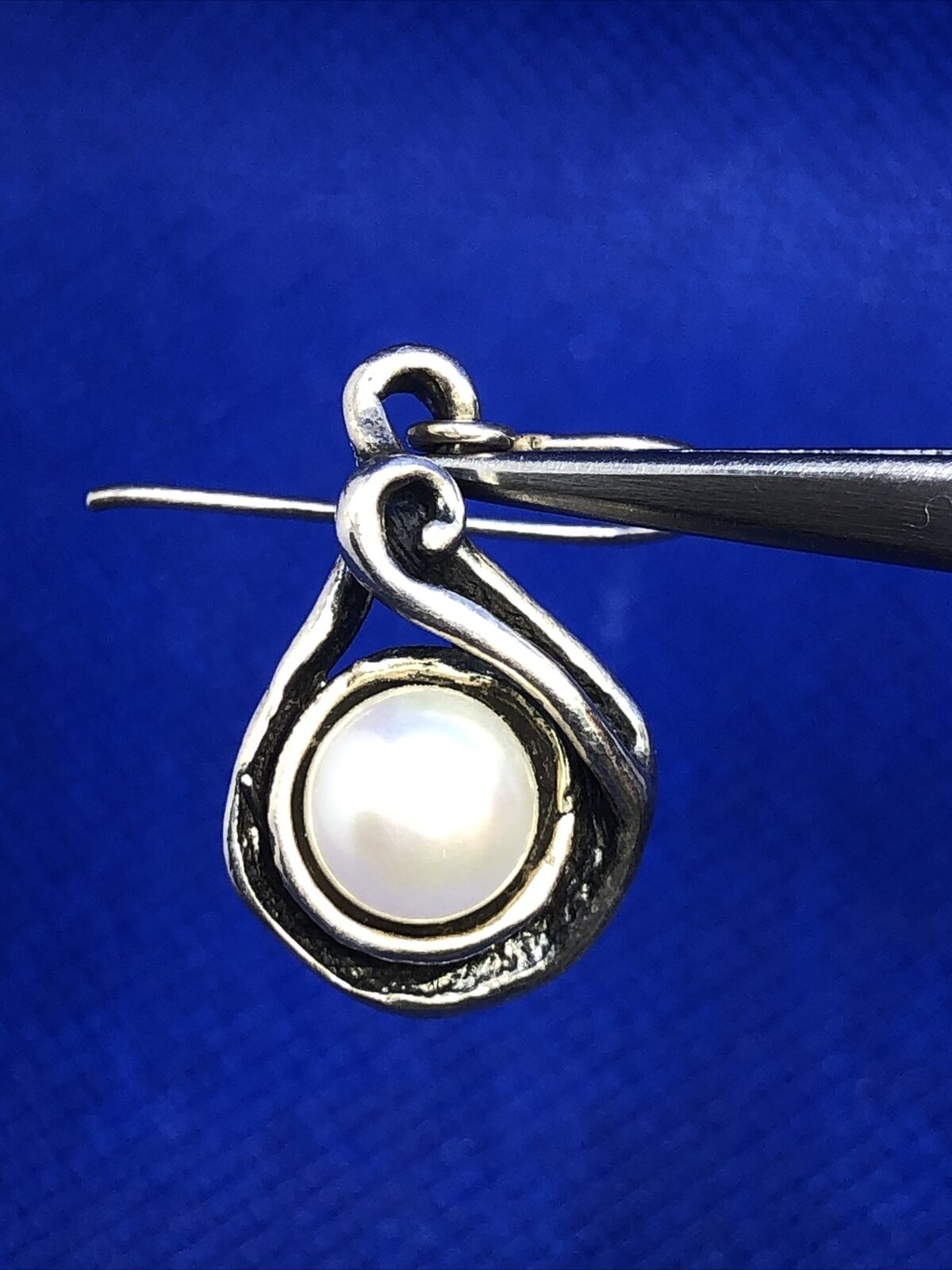 Designer Didae 925 Sterling Silver Modernist Pearl Drop Dangle Hook Earrings