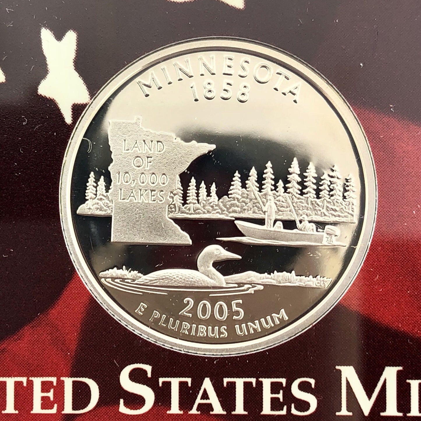 2005 S United States Mint 50 State Quarters 5 Coin Silver Proof Set OMP/COA