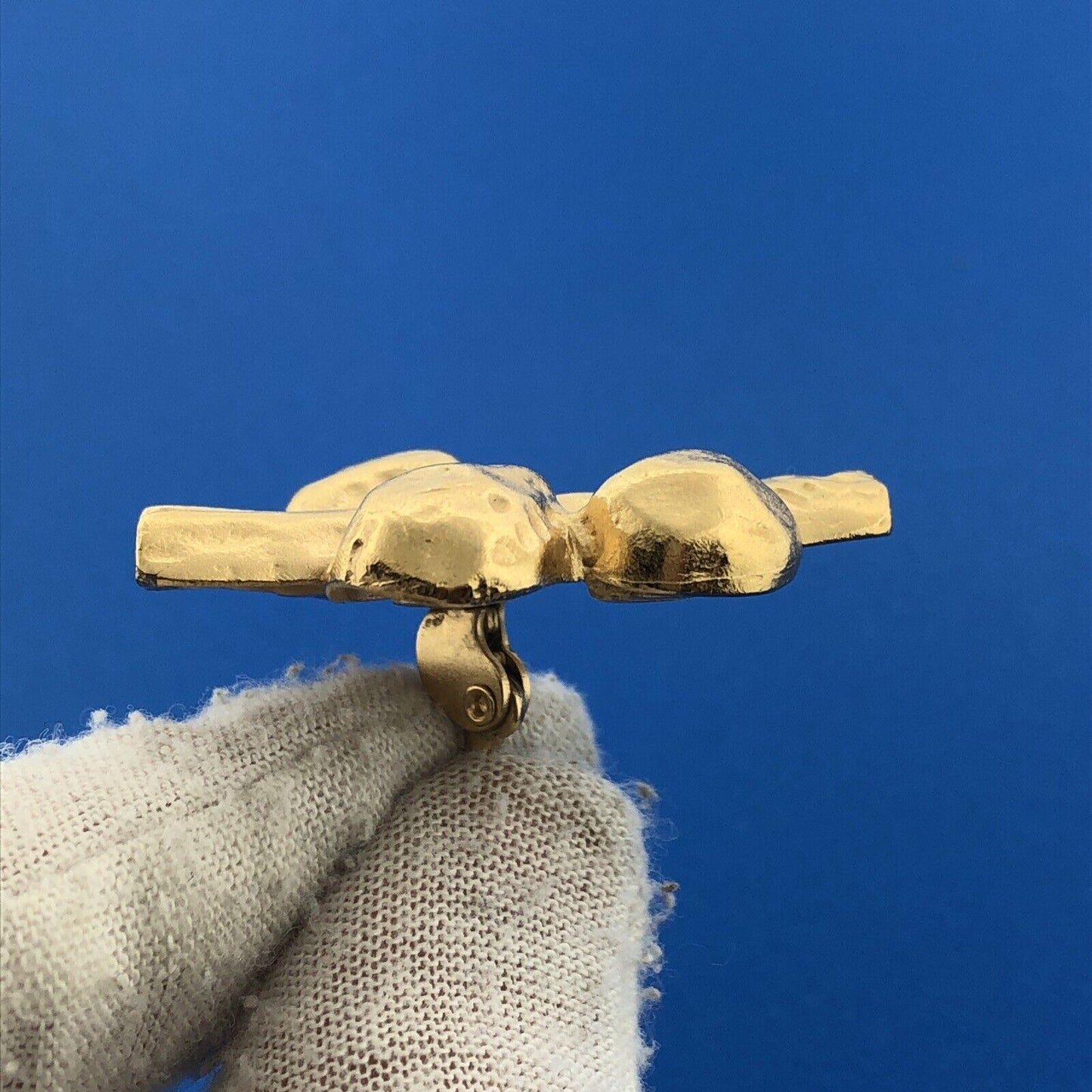 Mid Century Givenchy Modernist Vine Berry Harvest Runway Gold Tone Clip Earrings