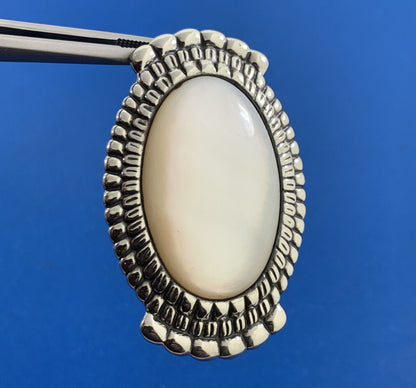 Carolyn Pollack R Moon 925 Sterling Silver Mother Of Pearl Brooch Pendant
