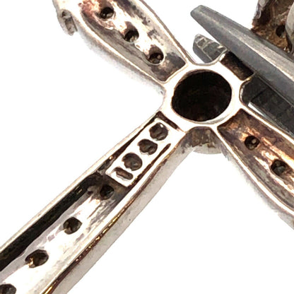 Designer 925 Sterling Silver Round Diamond Textured Cross Pendant