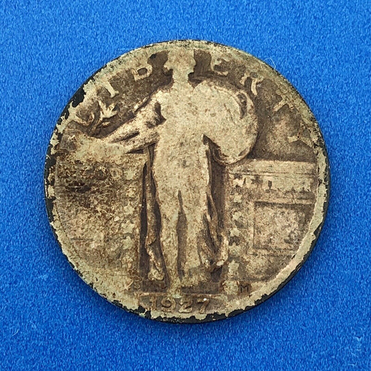 1927 S Silver Standing Liberty Quarter Dollar 25c Better Key San Francisco Coin