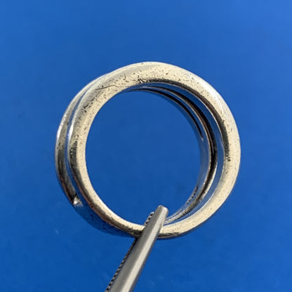 Tiffany & Co Italy 925 Sterling Silver Diagonal Infinity Wide Band Size 6.5 Ring