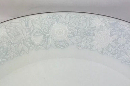 Retired Noritake Ravel Pattern White Flowers w/Blue Silver Trim Salad Plate