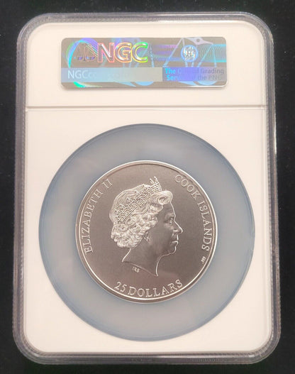 2021 $25 Cook Islands NGC MS70 Seven Summits - Mt. Elbrus 5oz .999 Silver Coin