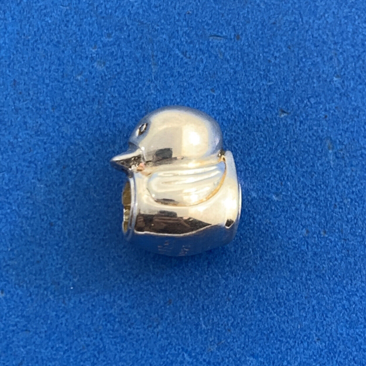 Authentic KALIA 925 Sterling Silver Yellow Enamel Duckling Slide Bracelet Charm