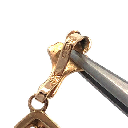 Designer Memco 10K Yellow Gold Round Amethyst Floral Floral Oval Pendant