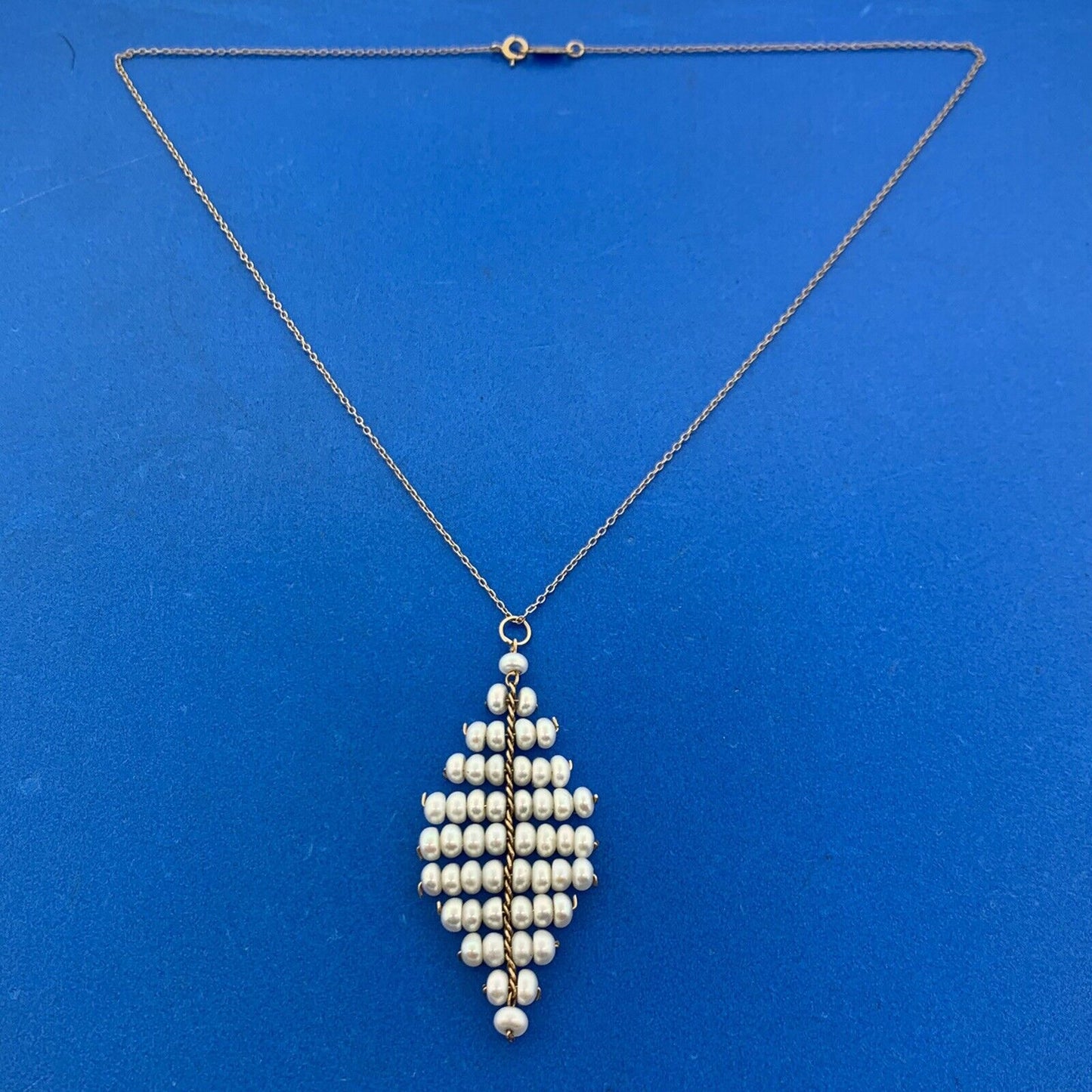Designer B.A.B. 14K Yellow Gold Cascading Pearl June Bridal Anniversary Necklace