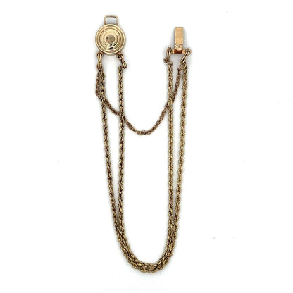 Designer KLJCI 14K Yellow Gold Two Strand Rope Chain Slide Charm Bracelet