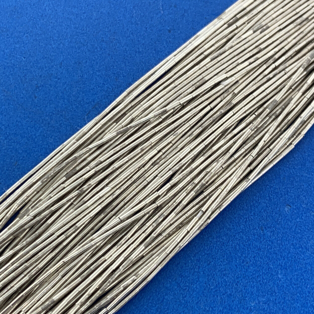 Native American 925 Sterling Silver 30 Strand Liquid Silver Statement Necklace