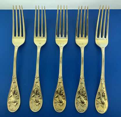 Tiffany & Co Vermeil Gold Washed Sterling Silver 925 Audubon Dinner Fork