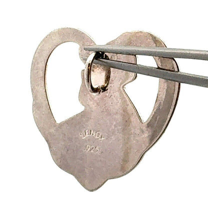 Vintage Lenox 925 Sterling Silver Gold Vermeil Two-Tone Cats Heart Pendant