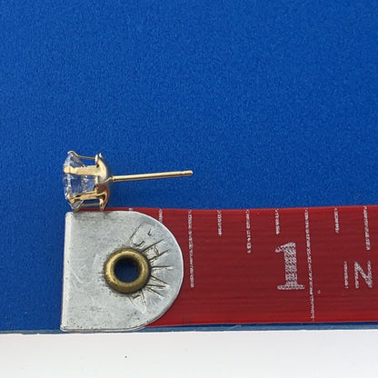 Gorgeous 14k Yellow Gold Large Round Cut Sparkling CZ Stud Earrings