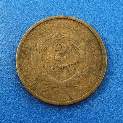 1864 P Bronze Two-Cent Piece Four Coin Mixed Date Union Shield Philadelphia Lot