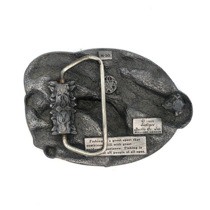 1985 Siskiyou Buckle Co “I'd Rather Be Fishing” Pewter Statement Belt Buckle