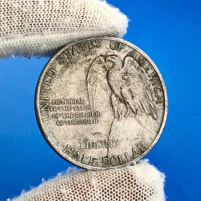 1925 P Stone Mountain Commemorative .900 Silver Half Dollar AU Rare Coin