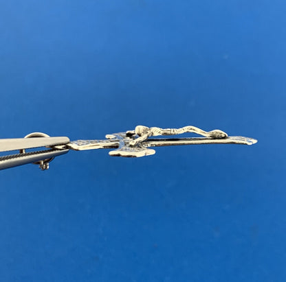 Vintage Designer PTC 925 Sterling Silver Religious Communion Cross Pendant