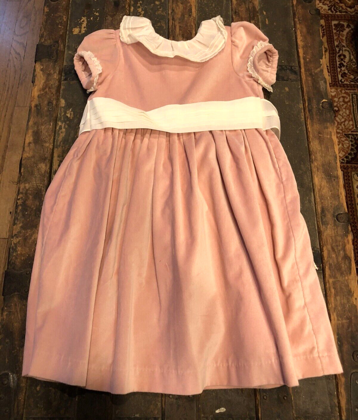 Sal & Pimenta Brushed Cotton Velour Dusty Rose Size 6T Girl's Lined Dress