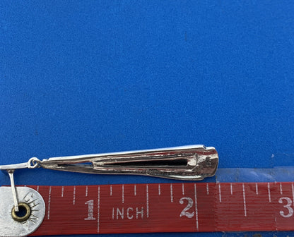 Lovely Sterling Silver 925 Cabochon Black Onyx Marcasite Accent Dangle Earrings