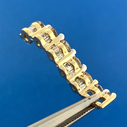 Designer 14K Yellow Gold Diamond Infinity Eternity Anniversary Bridal Pendant