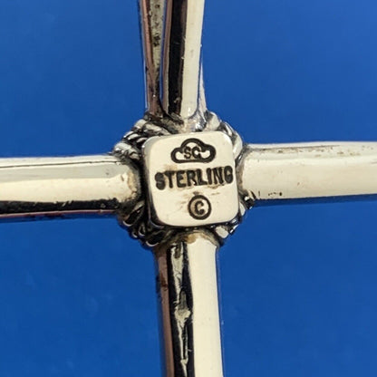 Silver Cloud Co 925 Sterling Silver Turquoise Inlay Statement Cross Pendant
