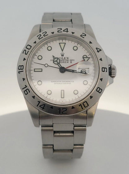 Rolex Oyster Perpetual Date Explorer II White Dial 42mm Steel Men's Watch 16570