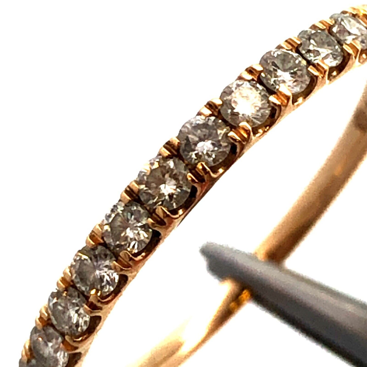 STC 14K Yellow Gold Round Diamond Wedding Anniversary Stackable Band Ring