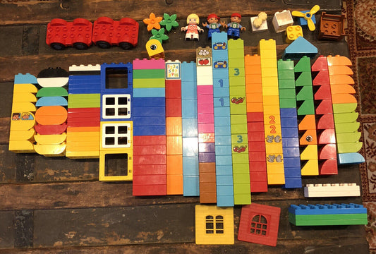 LEGO DUPLO Bricks Minifigs Cars Specialty Building Blocks 212 Piece Bulk Lot