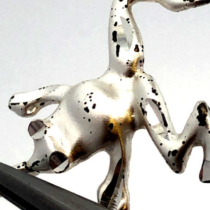 Designer Vintage 925 Sterling Silver Jumping Frog Amphibian Pendant