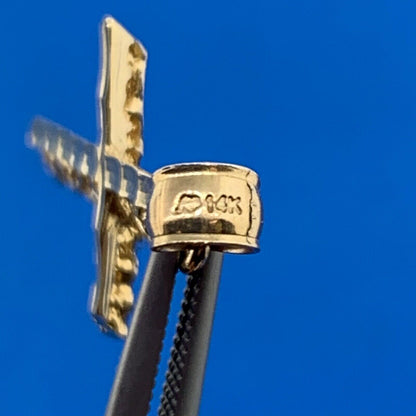 Designer 14K Yellow White Gold Reversible Cross Statement Pendant