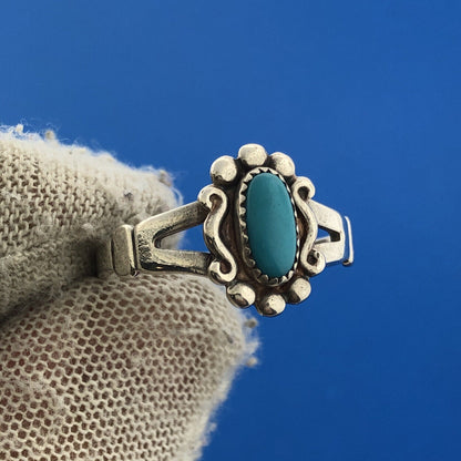 Bell Trading Post Native American 925 Sterling Silver Oval Turquoise Ring