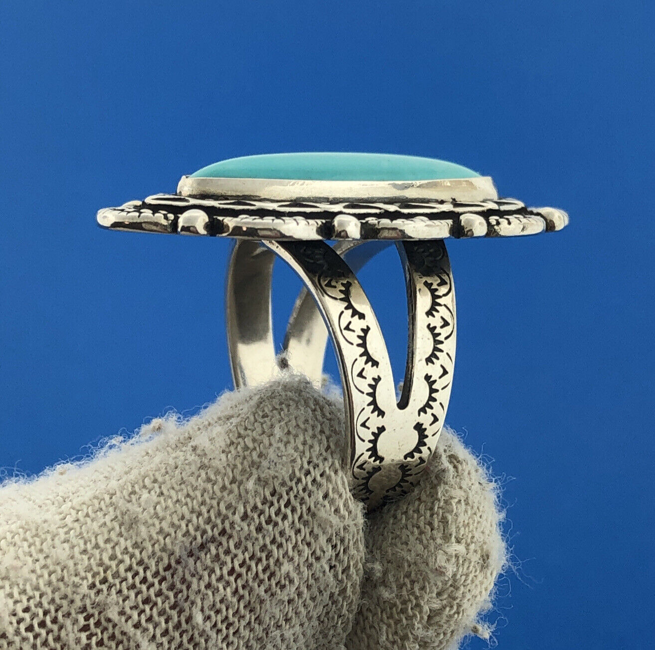 Carolyn Pollack Relios R Moon Sterling Silver Sleeping Beauty Turquoise Ring