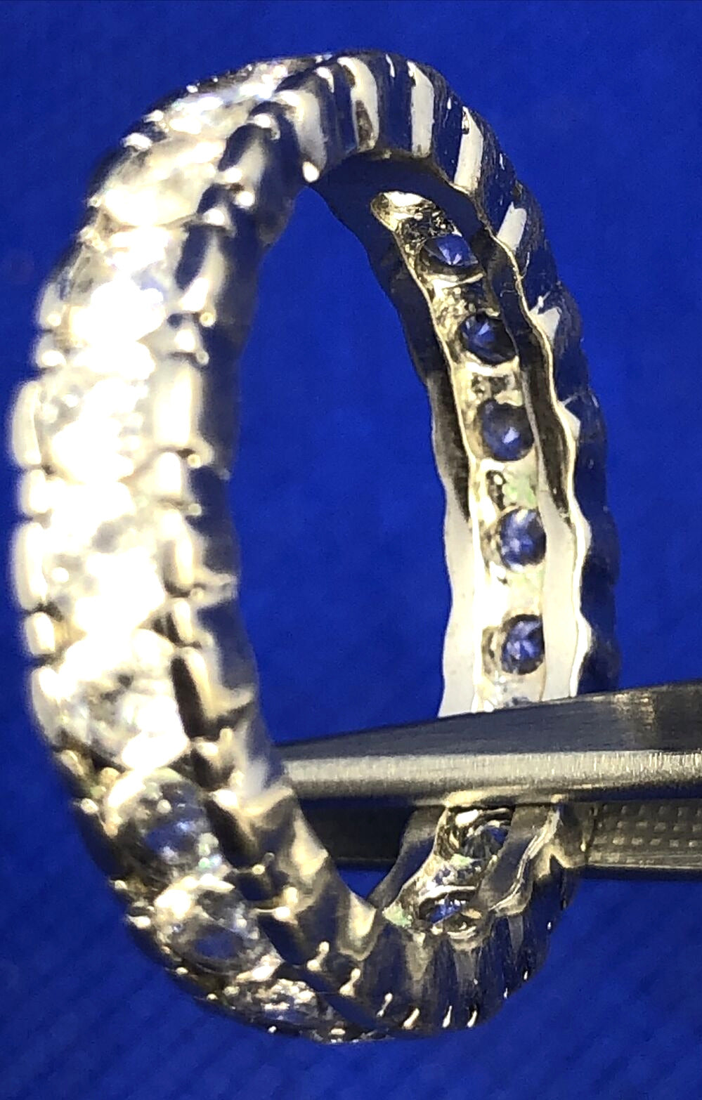 Cubic Zirconia 925 Sterling Silver Eternity Wedding Anniversary Band Ring