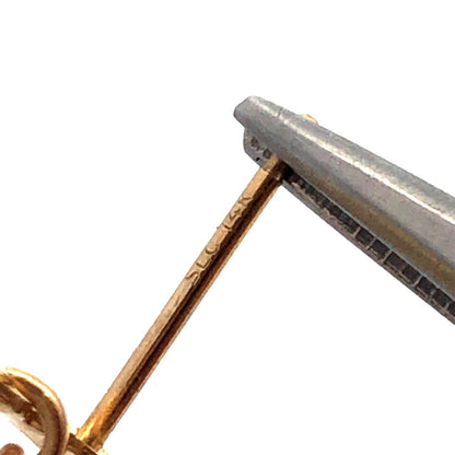 Designer SLC 14K Yellow Gold Textured Teardrop Drop Dangle Stud Earrings