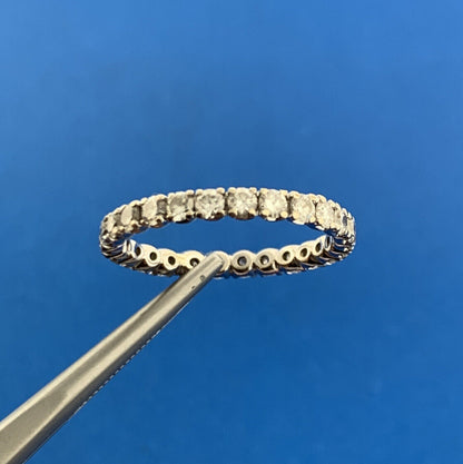 SPARR 18K White Gold Diamond Infinity Eternity Anniversary Band Ring
