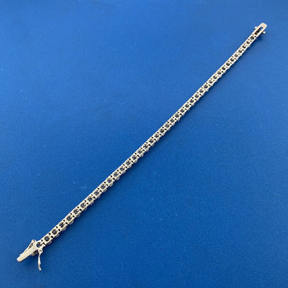 Sparkling SETA Sterling Silver Round Cubic Zirconia Statement Tennis Bracelet