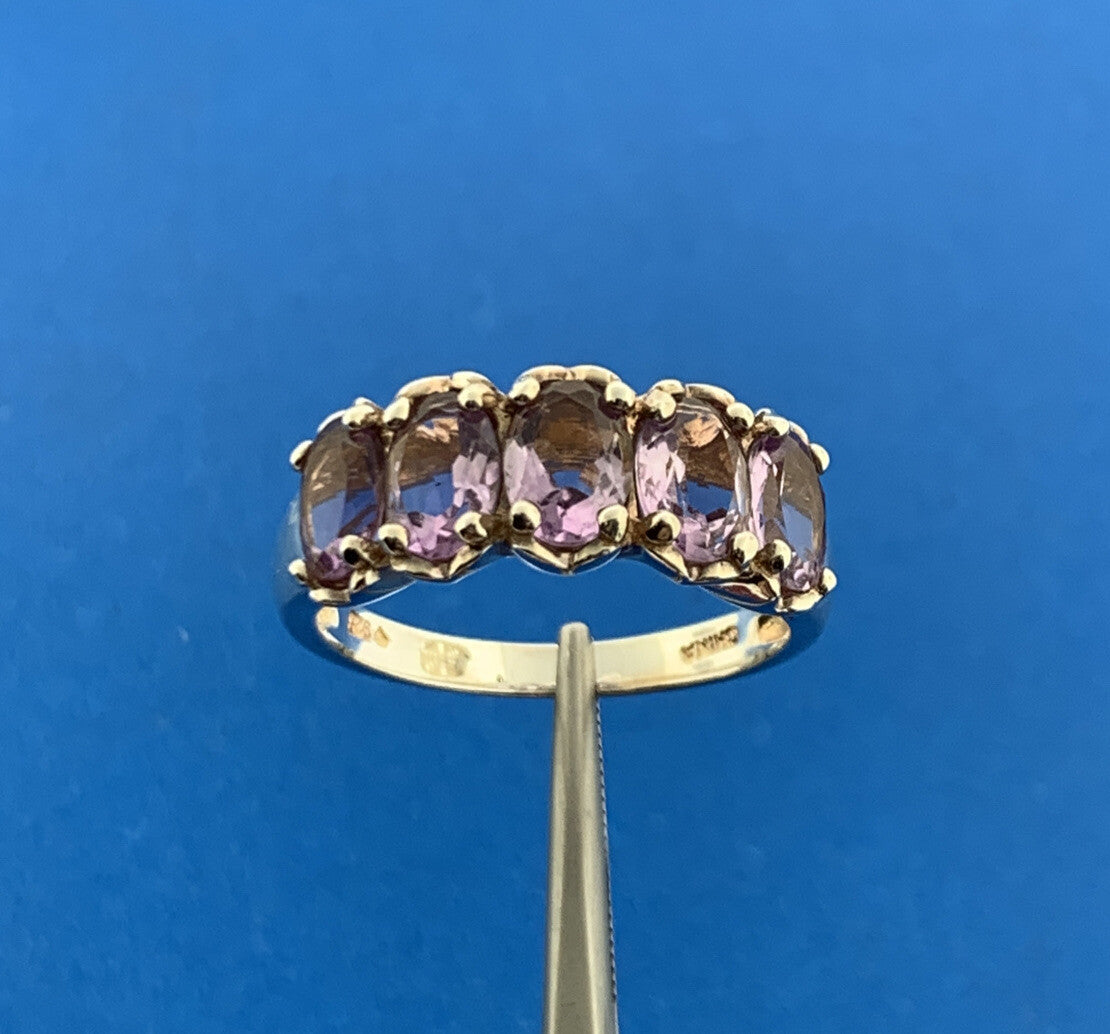 Designer 925 Sterling Silver Oval Amethyst February Anniversary Occasion Ring