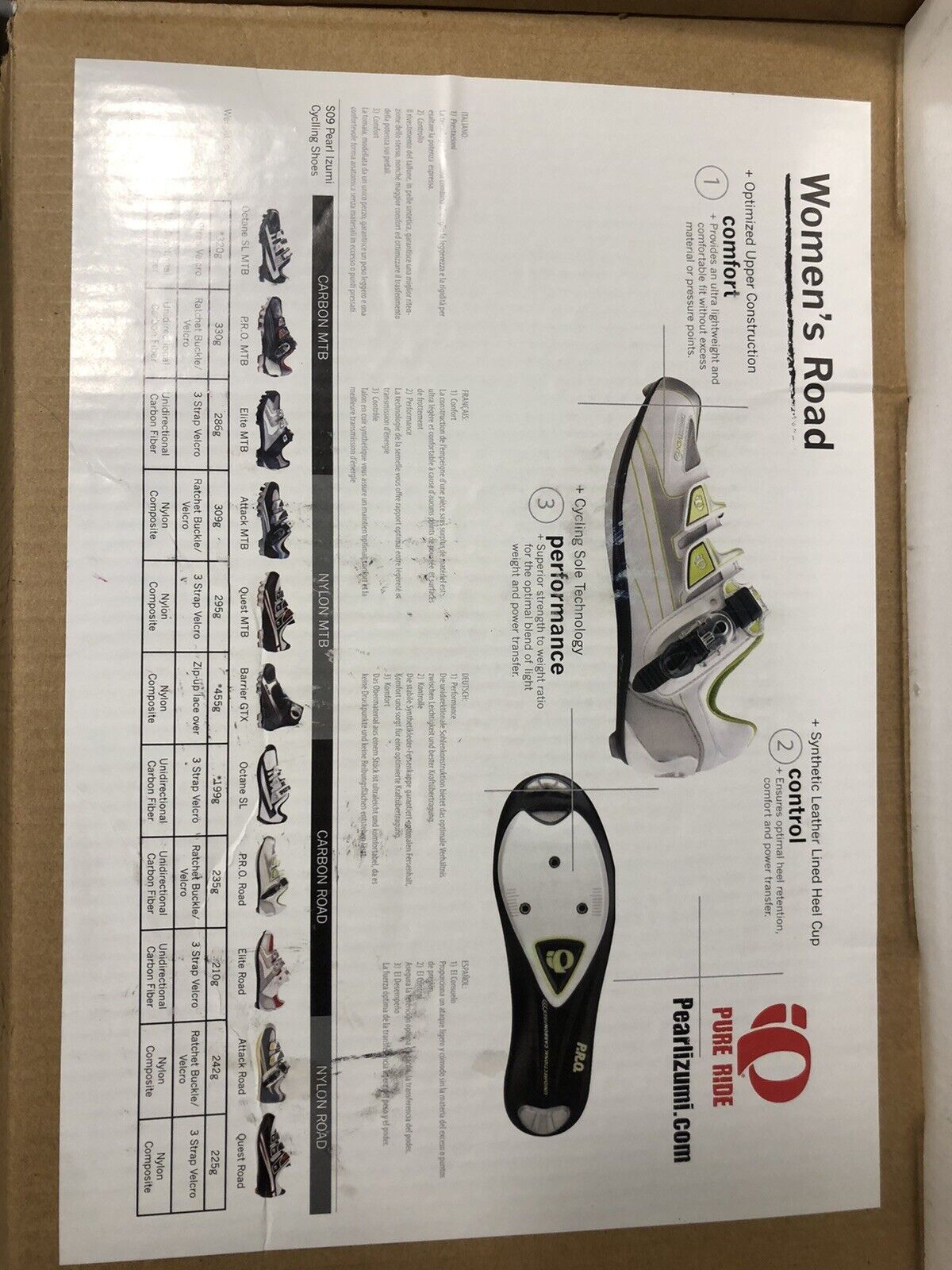 Pearl Izumi Women's Quest Road Nylon Cycling Size 40.5/7.5 Shoes