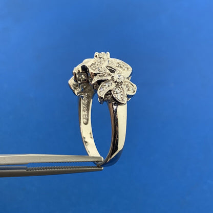Joseph Esposito ESPO Sterling Silver 925 Cubic Zirconia CZ Flower Cluster Ring