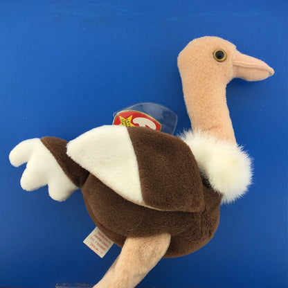 1997 TY Beanie Baby Stretch The Ostrich Near Mint Condition Retired Error- 4182