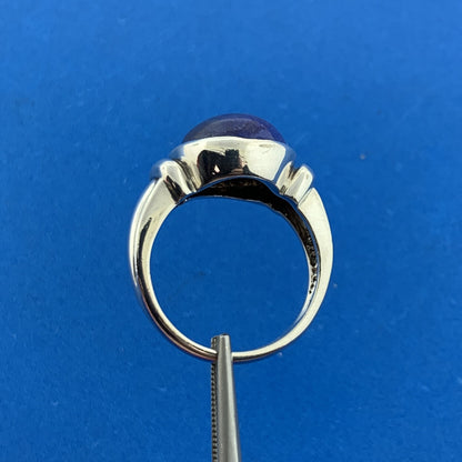 Designer 925 Sterling Silver Lapis Lazuli Cabochon Statement Dome Ring