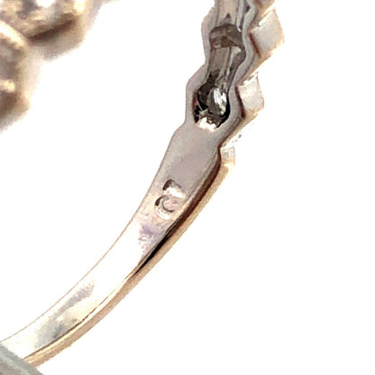 Designer CI 14K White Gold Round Diamond Hexagon Wedding Anniversary Band Ring