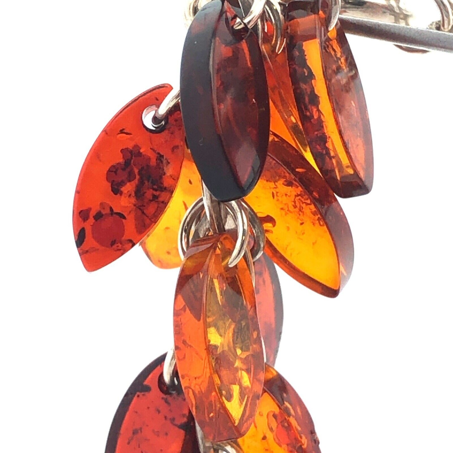 Designer 925 Sterling Silver Amber Courage Talisman Amulet Statement Necklace